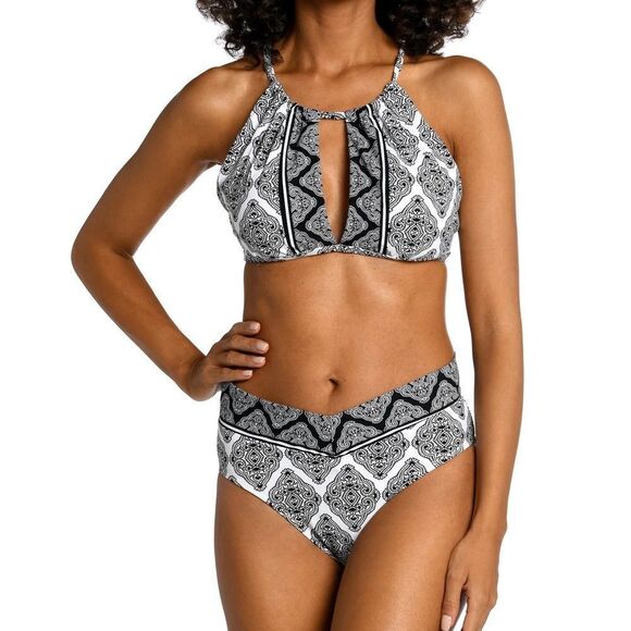 La Blanca Oasis Tile High-Neck Midline Top ONLY - Picture 1 of 4
